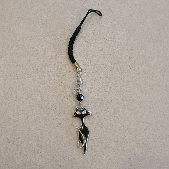 NWOT Black Cat Phone Charm - Picture 2 of 7